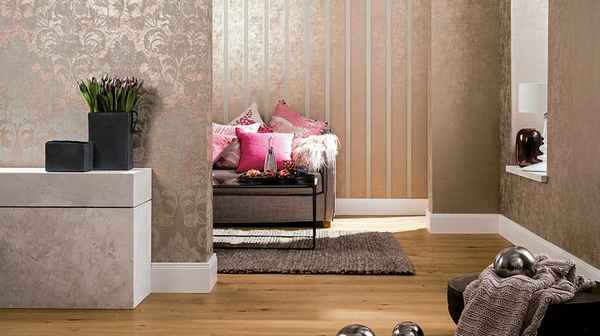 Обои Марбург в интерьере: гостиной, спальни, прихожей +Фото и Видео