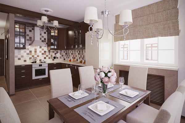 Обустройство интерьера кухни  в бело-коричневой гамме: Идеи +Фото и Видео