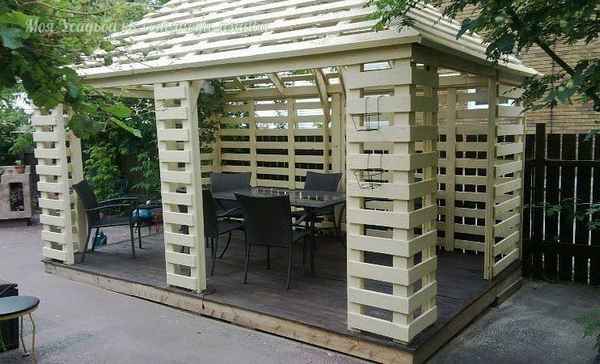 Беседка для дачи из поддонов своими руками: Идеи +Фото и Видео