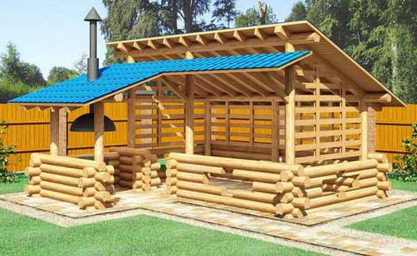 Рубленные беседки Выбор материала для рубленых беседок и этапы строительства +Фото и Видео