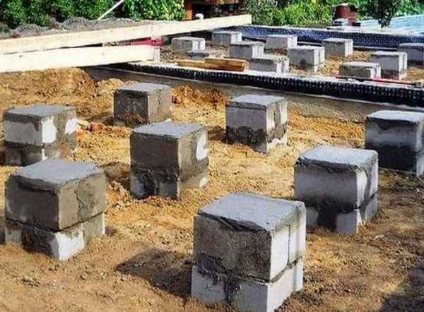 Столбчатый фундамент из блоков 20*20*40 +Инструкция по изготовлению +Видео и Фото