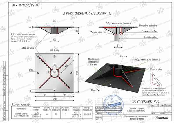 Оголовок для винтовых свай – размеры, разновидности +Видео