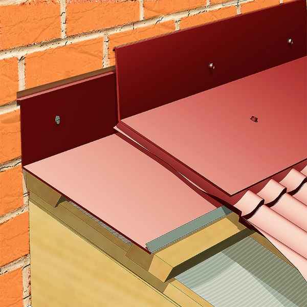 Планка примыкания верхняя и нижняя: монтаж узла примыкания кровли к стене здания или дымоходу