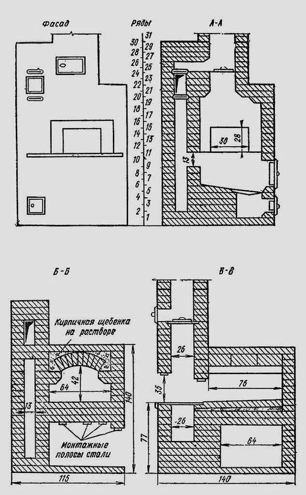 Русская печь с лежанкой своими руками - устройство русской печи, порядовка, размеры, схема, конструкция
