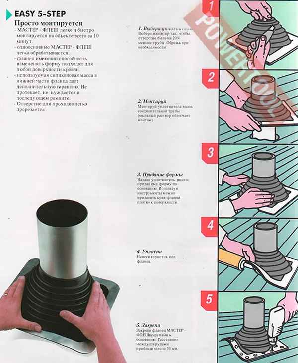 Мастер флеш для дымохода: установка, инструкуия, размеры
