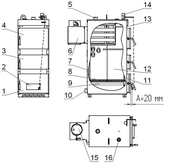Твердотопливный котел Дон (Конорд): технические хаpaктеристики, устройство, инструкция