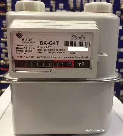 Газовый счетчик BK G4;-6: инструкция, хаpaктеристики, левый и правый