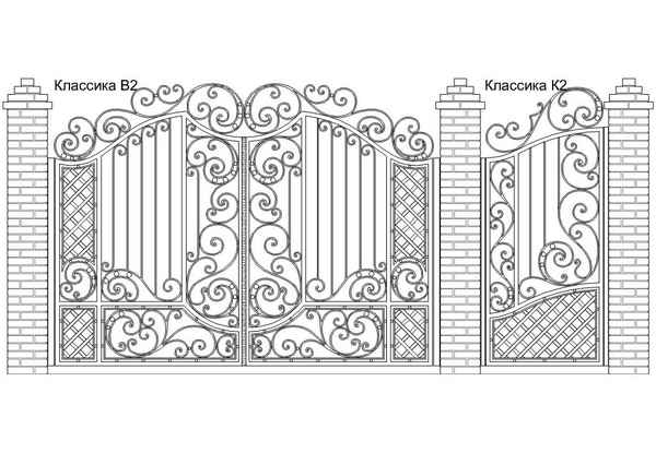 Ворота из профнастила своими руками для дома: чертежи и  +Фото ковки и Видео